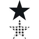 stencil Schablone Sterne im  Stern inkl. Negativ gr.Stern